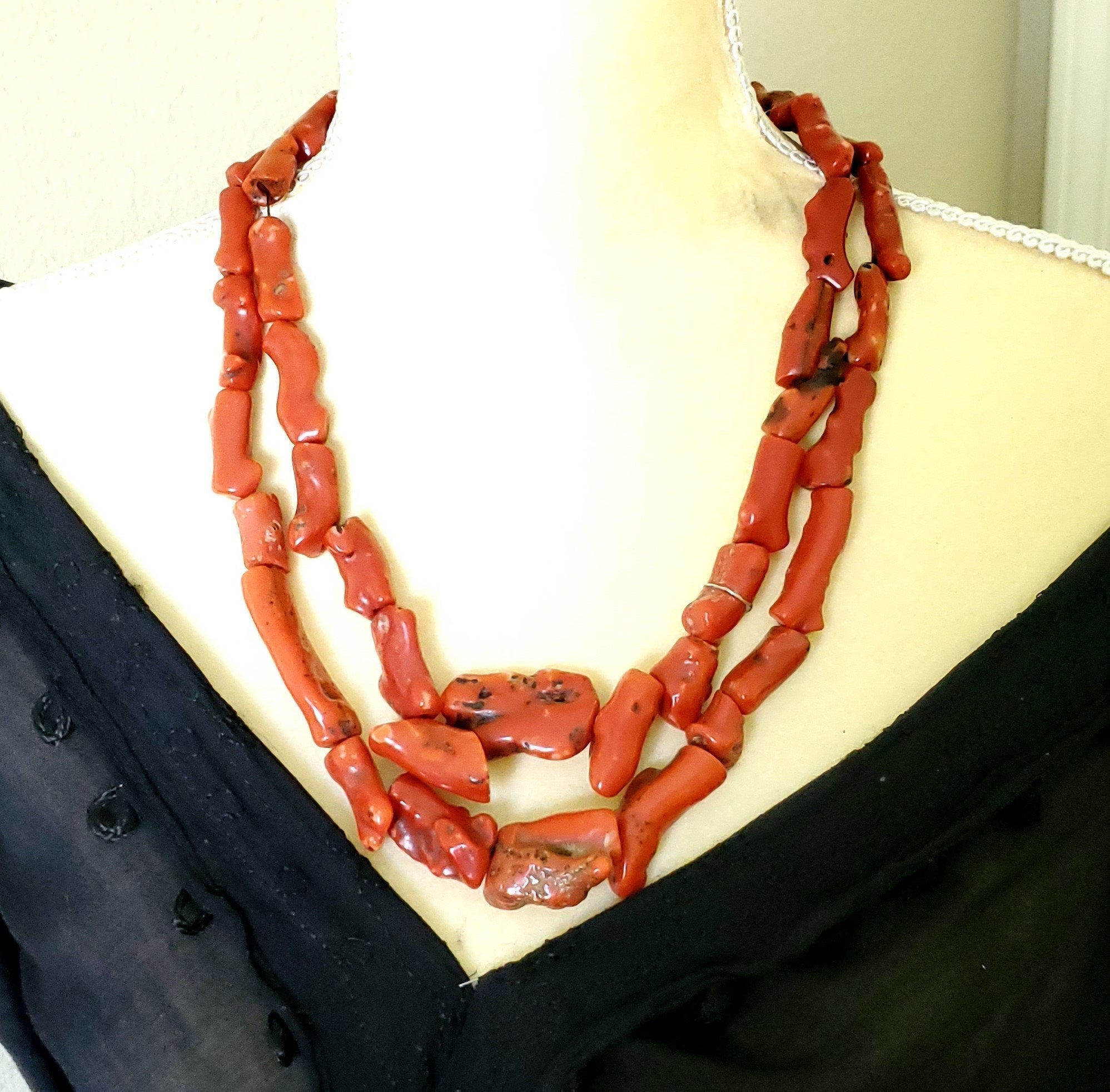 7 Strand Coral Necklace - Four Winds Gallery